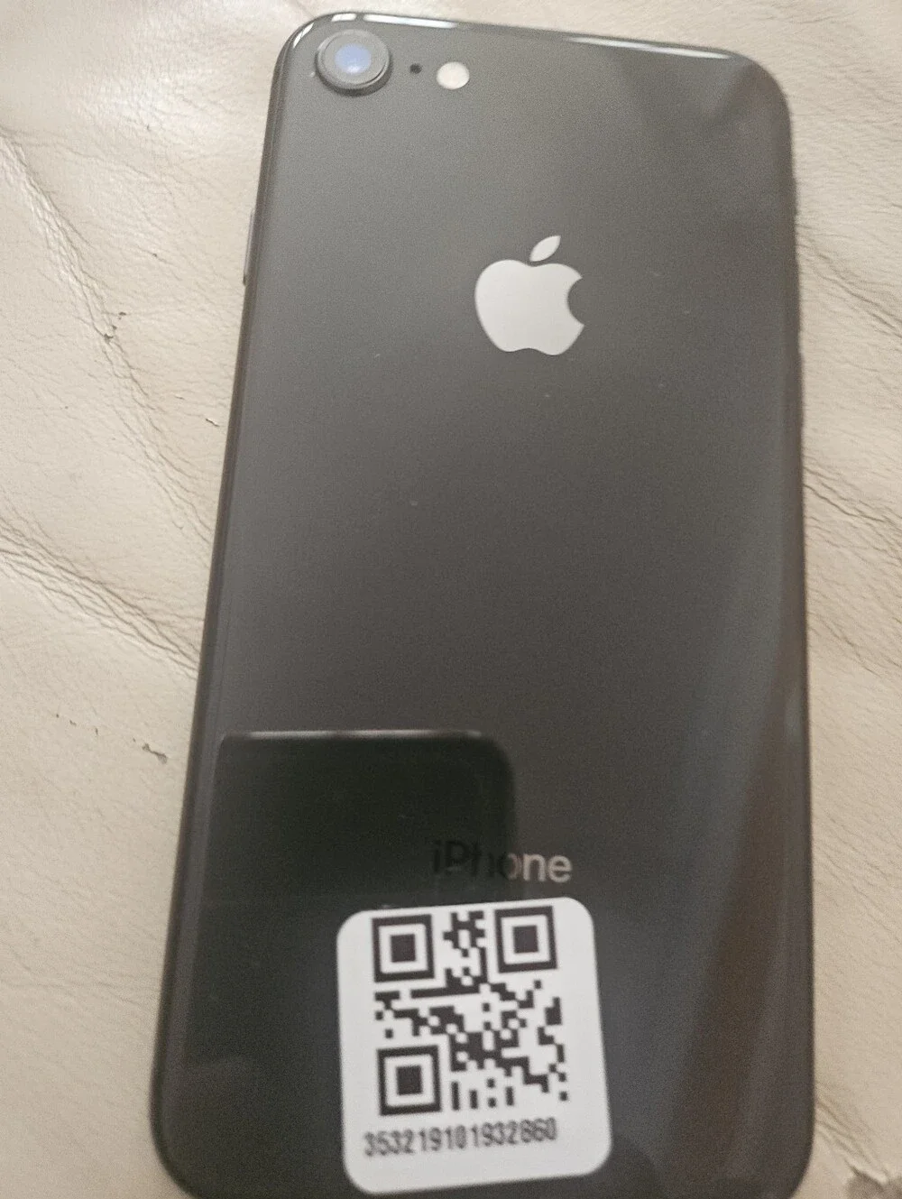 Apple iPhone 8 Label - Black Text on White Background